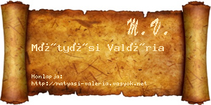 Mátyási Valéria névjegykártya